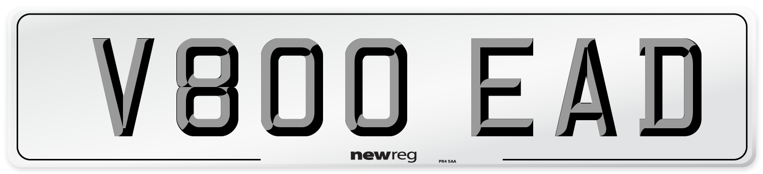 V800 EAD Number Plate from New Reg